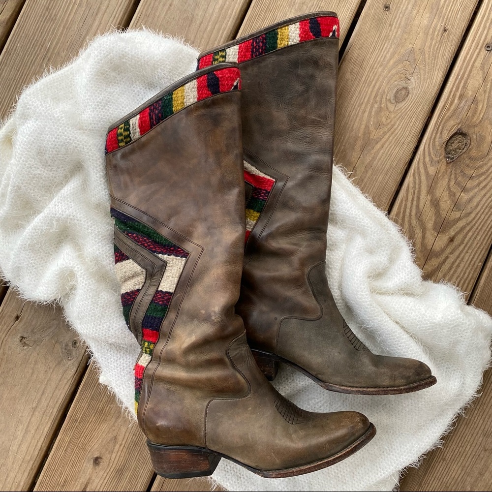 Freebird Aztek Blanket Tall Boot Boho Tribal 8
